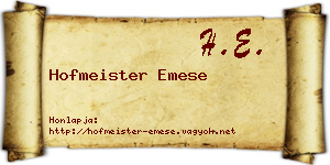 Hofmeister Emese névjegykártya